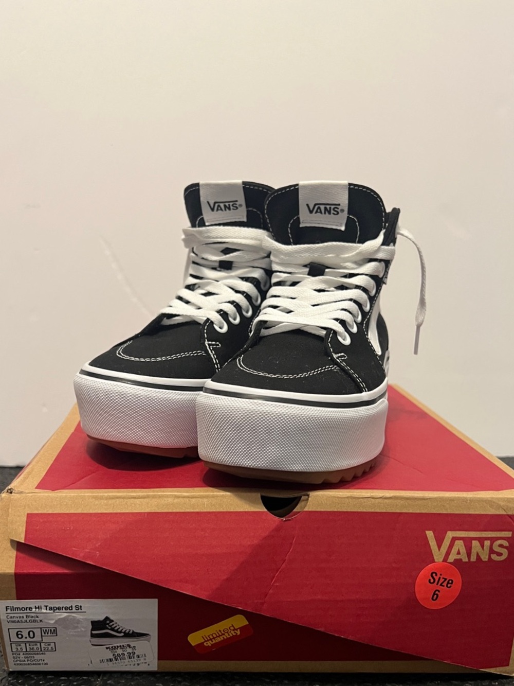 Vans Black and White High-Top Sneakers - Picture 10 of 10